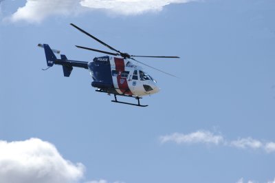 N.S.W. POLICE HELICOPTERS OVER GOULBURN.