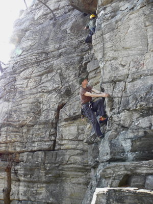 Trying the arete