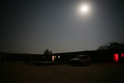 Raha Desert Camp at night