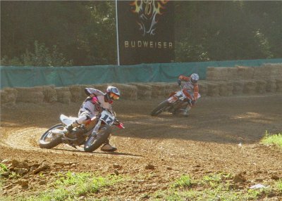HENRY WILKES #17 ON A HONDA RIDES TO WIN HIS THIRD PEORIA GRAND NATIONAL AGAIN BEATING NATIONAL CHAMP CHRIS CARR #1, ON A KTM