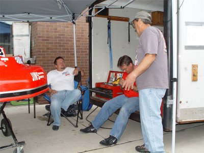 DAD RON SMITH COACHES KLINT ON THE LEFT AND KYLE BEFORE THE RACES, RON AND I RACED EACH OTHER BACK IN THE LATE 60'S
