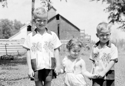 Ellen,David & Eric on Farm '52