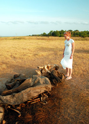 Jordan Lee Thomson with Elephant Remains in Sri Lanka 