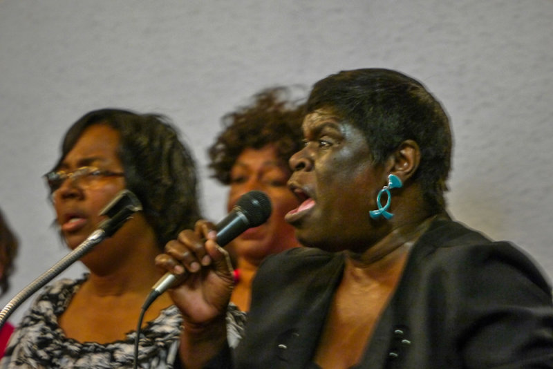 Gospel singer, Greater First Baptist Church, West Helena, Arkansas, 2012