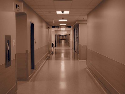 South Health Campus - sepia hallway