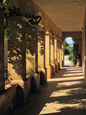 The  peaceful cloister...