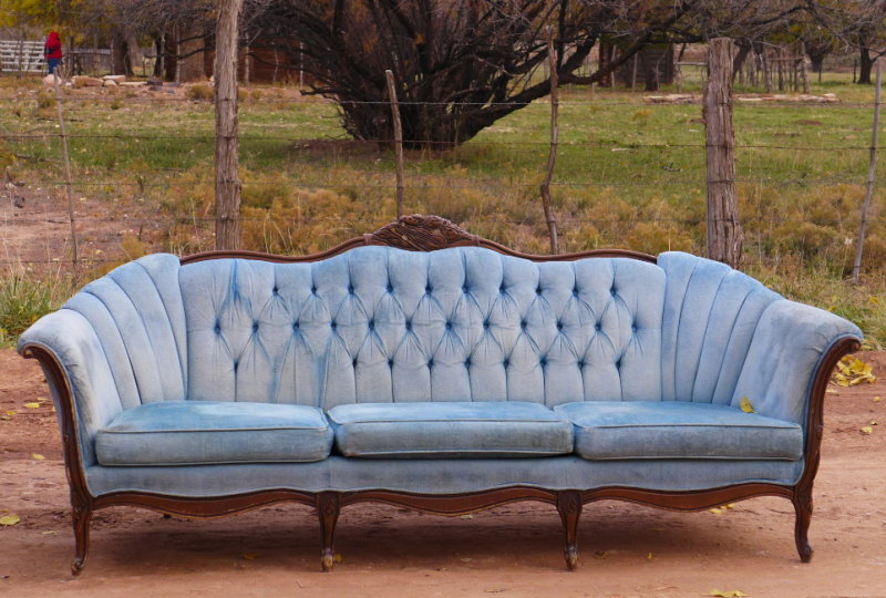 Blue Mormon Sofa