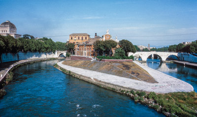 Tiberine Island and Tiber River