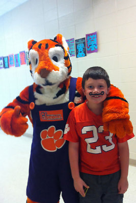 David with the Clemson Tiger at the school carnival