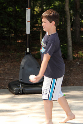 David takes a turn pitching