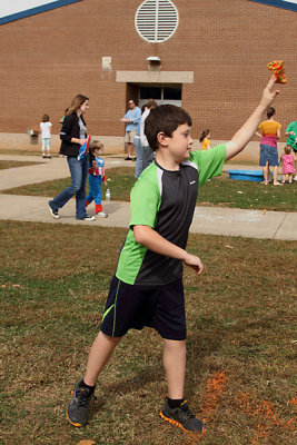 David doing the bean bag toss