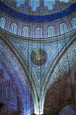 The first of several shots inside the Blue Mosque