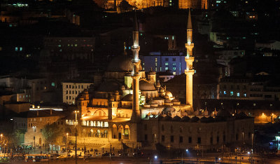The new mosque (Yeni Cami) on the shores of the Golden Horn from the Galata Tower 