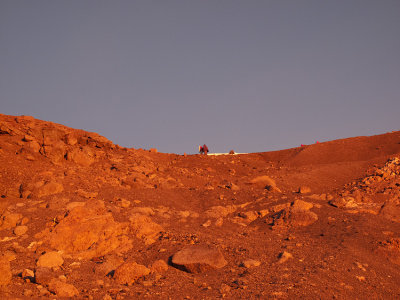 Mars. Coming down from the top