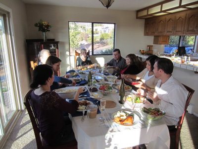 Thanksgiving dinner - we know three people of the ten...