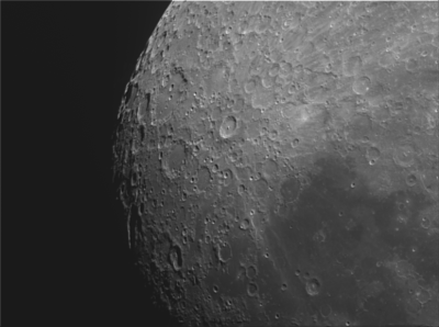 Moon through an AT8RC telescope  and Meade DSI pro 2 camera