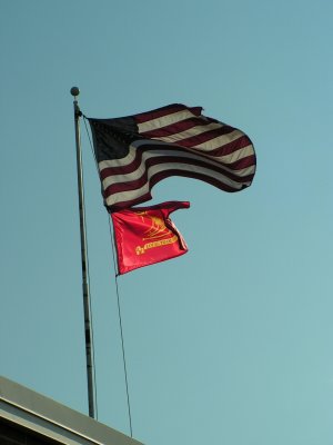 The Flag Outside the Firehouse This Morning