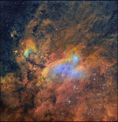 The Prawn nebula - Hubble color mapping