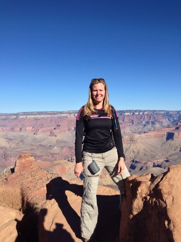 Gwen at the edge of the Grand Canyon