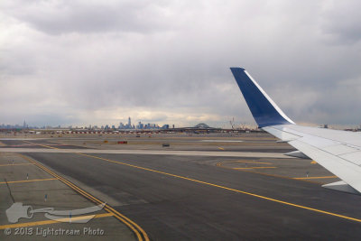 NYC skline from the runway