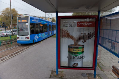 Krakow tram billboard