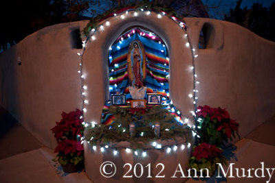 Guadalupe Altar with poinsettias