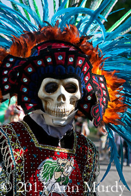Dancer with skull mask