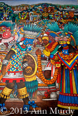 Mural detail of Indigenous peoples