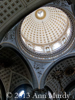 Domed ceiling of Cathedral in Puebla