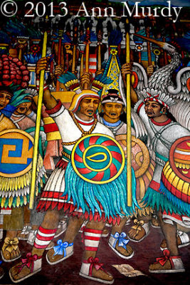 Mural in Tlaxcala with warriors