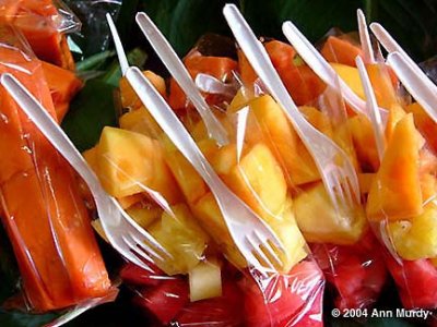 Fruit and plastic forks