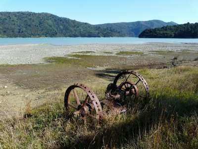 Abandoned machinery on Kenepuru Sound