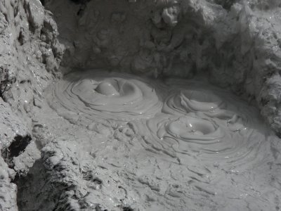 Bubbling mud