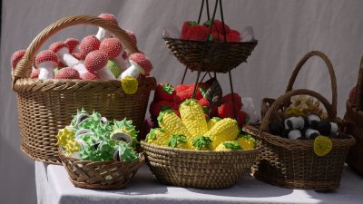 Confectioner's products for sale during music festival, Vilnius