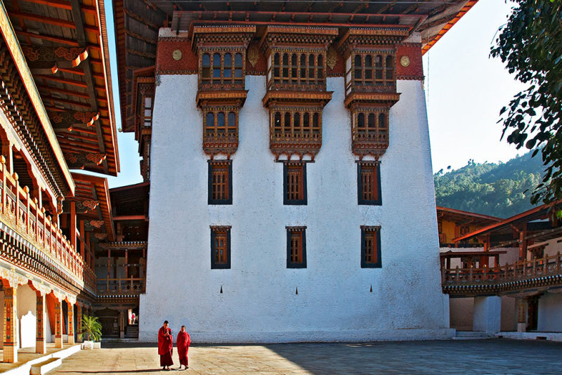 Inside courtyard Phunakha Dzong