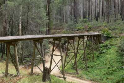 Reconstructed Tramway Trestle Bridge on Rubicon River Road