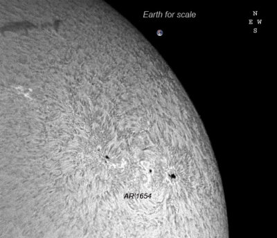 20130118:05 21 hrs UT, Ha, 63, 1050mm EFL, 2.5x powermate and 0.5 FR, Daystar