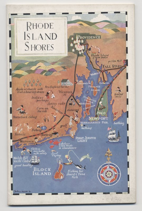 Rhode Island Travel Guide with cover and interior drawings by Held