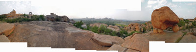 View of Hampi from atop rocks behind temple (11 Nov 2012)
