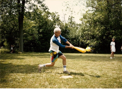 Bill playing Eggball.  (c. 1985)