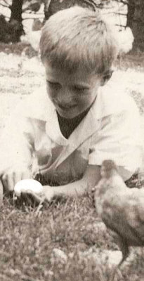 Even as a child, Rick demonstrated an obsession with eggs.  (c. 1946)