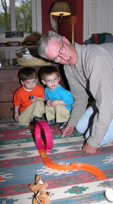 Imbuing his grandchildren with passion.  (c. 2002)