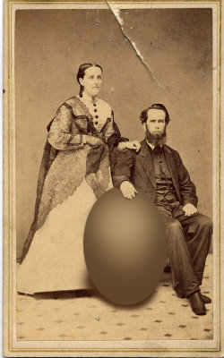 Sylvanus Landrum and Elizabeth Jane Warren ... and egg.  (c. 1876)