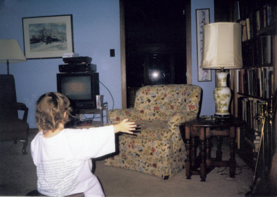 Old photograph of egg stain spot in Pelican Lane house.  (c. 1978)