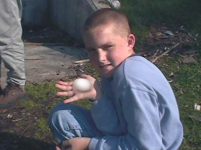 Andrew with egg.