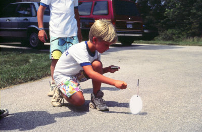 Stephen launches an eggrocket.