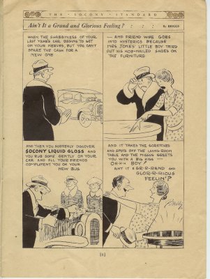 An ad cartoon from Standard Oil's in-house magazine