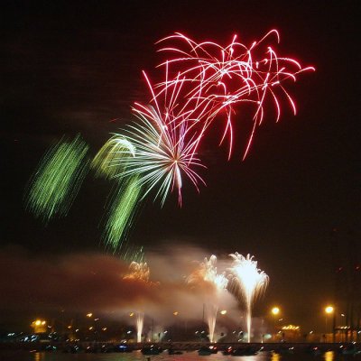 Feria de Agosto - fireworks over the port