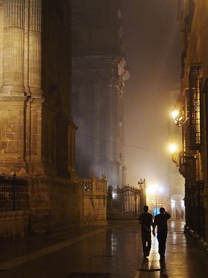 Misty evening outside the Cathedral