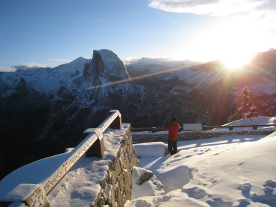 half dome at sunrise